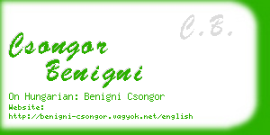 csongor benigni business card